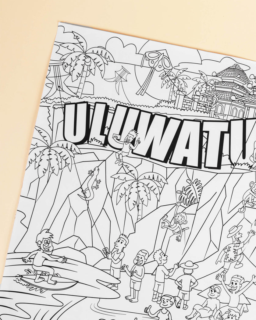 Kids Giant Coloring Poster - Uluwatu Edition