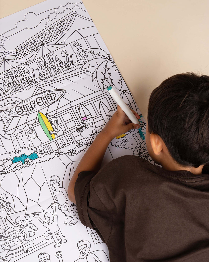 Kids Giant Coloring Poster - Uluwatu Edition