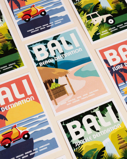 Bali Destination Illustrated Postcard