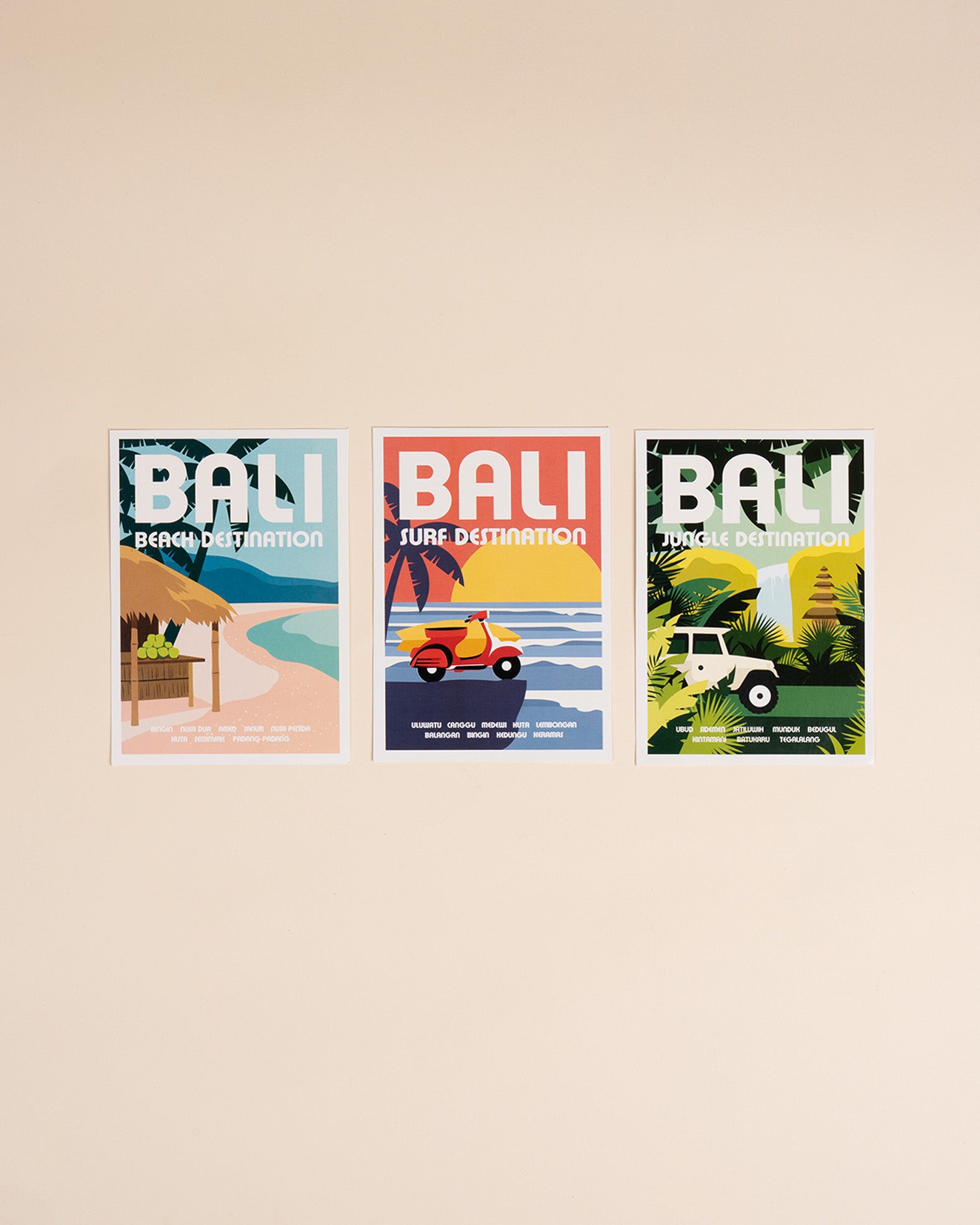 Bali Destination Illustrated Postcard