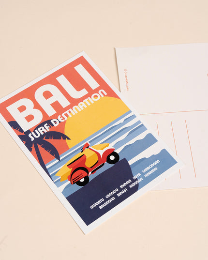 Bali Destination Illustrated Postcard