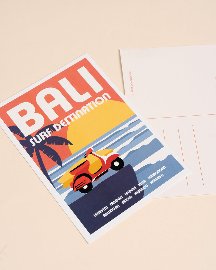 Bali Destination Illustrated Postcard