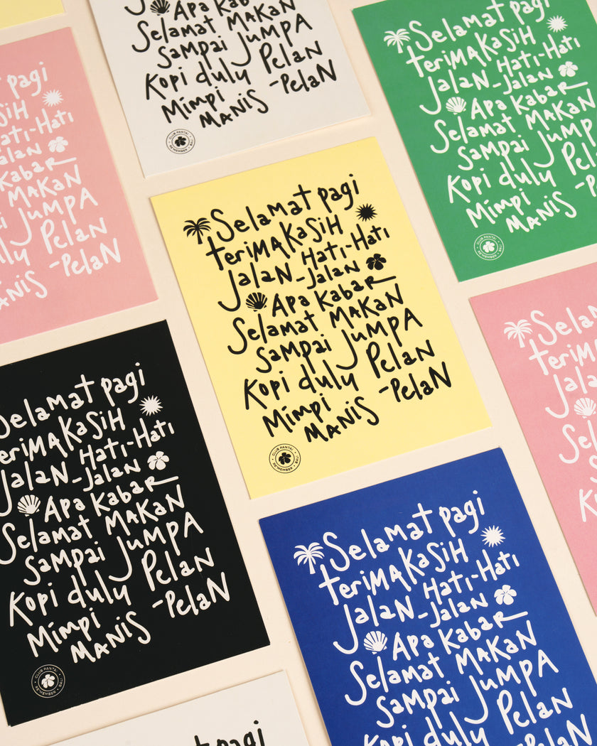 Bali Vocabulary Illustrated Postcard