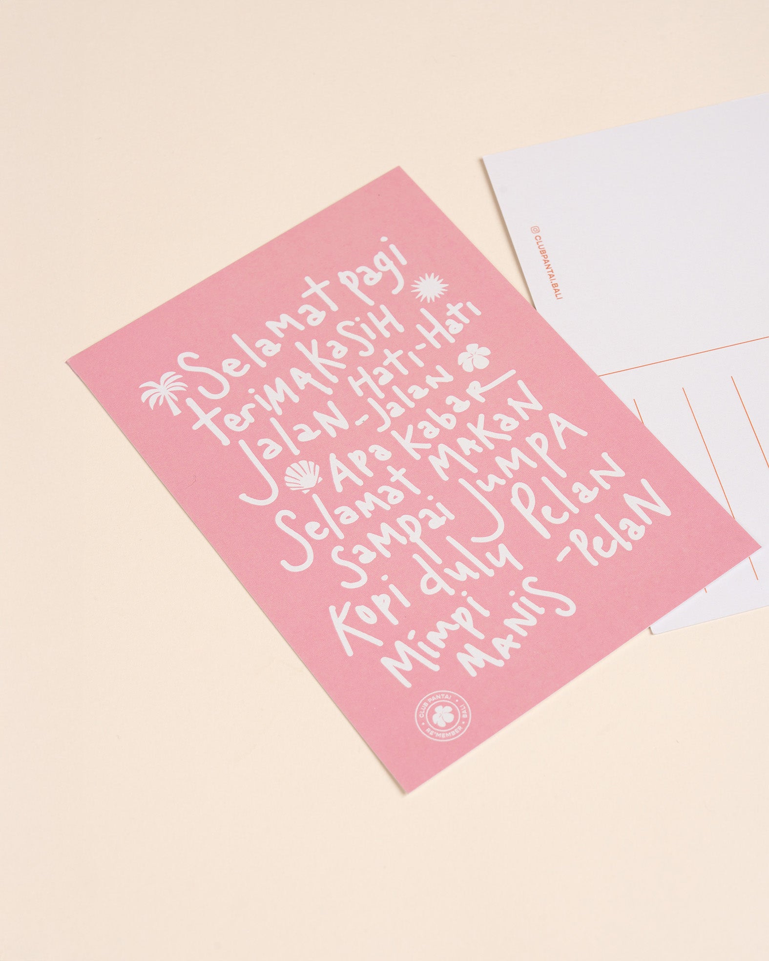 Bali Vocabulary Illustrated Postcard